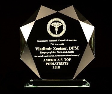 Awarded America's Top Podiatrist & Foot Surgeon 2011 - 2018